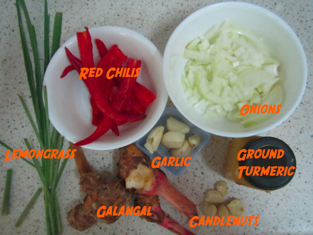 Ayam Kapitan ingredients