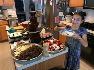 Shavuot Pentecost chocolate fondue fountain